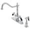 Kingston Brass KS1231PKLBS 8" Centerset Deck Mount Kitchen Faucet W/ Brass Sprayer, CP KS1231PKLBS - alternate 1